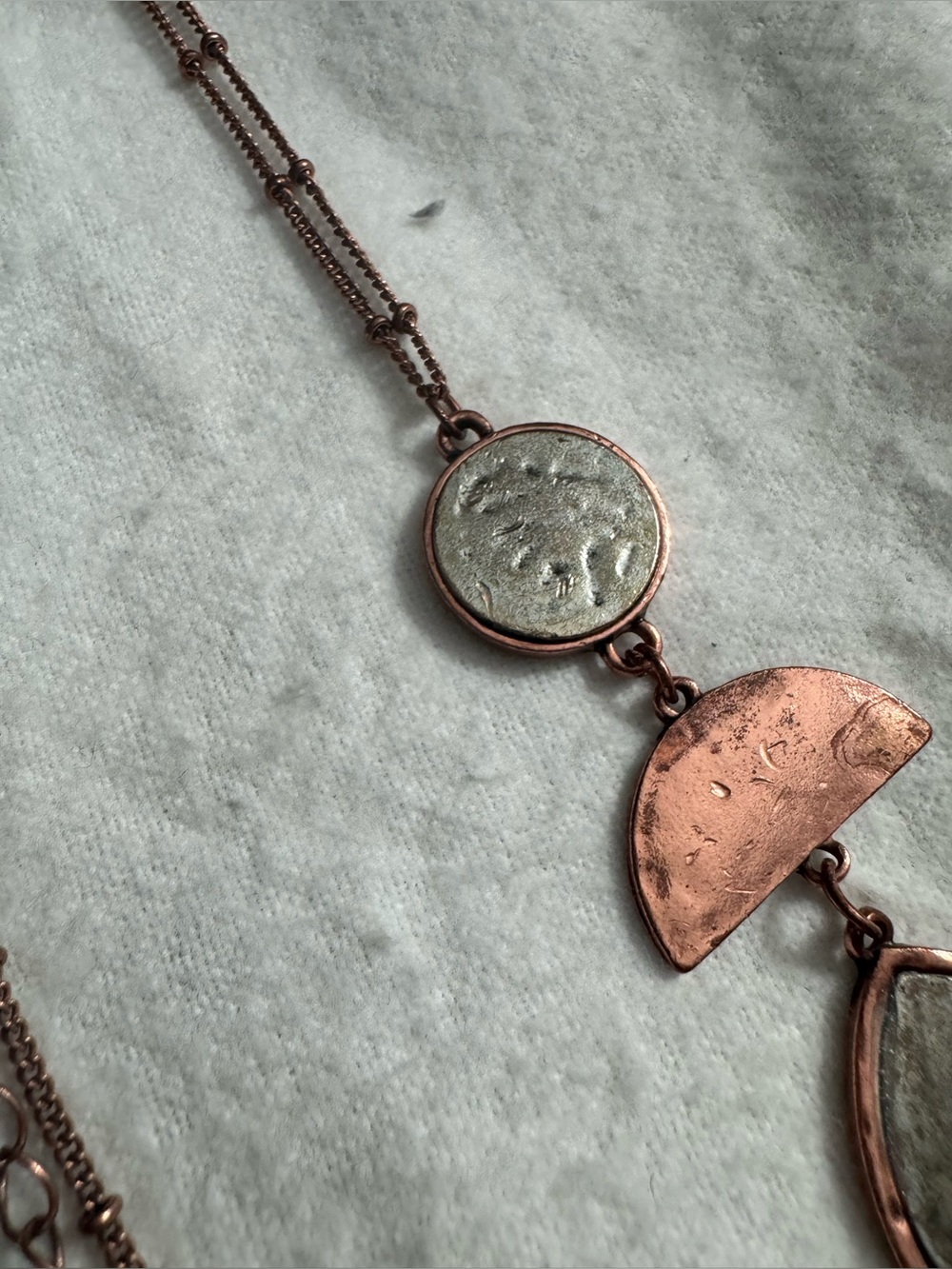 Kendra Scott Copper/Silver Toned Patina Dangle Necklace *READ* - Picture 3 of 10